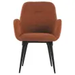 2 Fauteuils stof terracotta 4 metalen poten gemonteerd