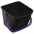 Zwarte 15 L emmer met blauwe handgreep 