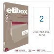 100 Etikettenplaten MU Etibox vierkante hoeken 210X148,5mm 200 etiketten/doos