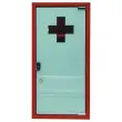 Rode medicijnkast met 3 planken 