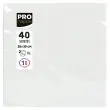 40  Servetten 2 laags 38x38 cm - Wit - Pro Tafelkleed 