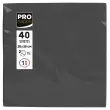 40 Servetten 2 plooien 38x38 cm - Zwart - Pro Tafelkleed