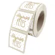 Rol van 500 feestelijke etiketten "Vrolijke Feestdagen" 4x3,5cm 