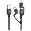 Oplaadkabel 3in1 USB-A/USB-C/Lightning/Micro-USB 1,2m