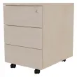 Mobiele melamine kist Bordeaux 3 lades, gemonteerd esdoorn