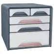 Module van 5 lades Smoove - Grijs / Poederroze 