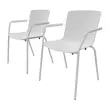 2  VERRIJDBARE 4-VOETIGE POLYPROPYLEEN WITTE FAUTEUIL 