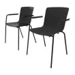 2 STOELEN 4 POTEN ACOT ZWART POLYPROPYLEEN