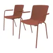2 STOELEN 4 POTEN ACOT POLYPROPEEN TERRACOTTA