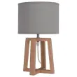 Bureau lamp Beker hout en grijs stof