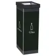 Selectieve sorteerbak "Glass" PAPERFLOW 60L zwart/groen