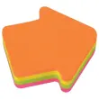 Blok 200 zelfklevende memoblaadjes 70 x 70 mm "pijl" 4 verschillende fluokleuren