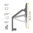 Dubbele schermhouder Top Mount Compact Tallo - wit