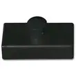 4  Rechthoekige knoopmagneten 2,7 cm - Zwart 