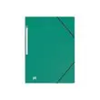 Map 3 kleppen met elastiek Memphis - Groen - OXFORD
