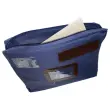 Blauwe posttas in polyester met zijvouw B 42 x D 5 x H 32 cm