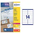 250 Vellen met 16 witte adresetiketten voor laserprinters - 99,1 x 33,9 mm - AVERY