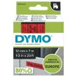 D1 Lint voor etiketteermachine - 7 m x 12 mm - Zwarte tekst op rode achtergrond - DYMO