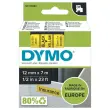 D1 Lint voor etiketteermachine - 7 m x 12 mm - Zwarte tekst op gele achtergrond - DYMO
