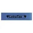 Plastic lint Letratag - 12 mm - zwarte tekst op blauwe achtergrond