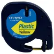 Plastic lint Letratag - 12 mm - zwarte tekst op gele achtergrond 