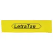 Plastic lint Letratag - 12 mm - zwarte tekst op gele achtergrond 