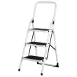 Opvouwbare trapladder 3 treden in epoxy wit gelakt staal 