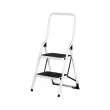 Opvouwbare trapladder 2 treden in epoxy wit gelakt staal