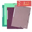 2 sets van 4 elastische mappen met 3 kleppen Skandi + 1 set gratis - assorti kleuren - Exacompta