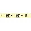 Boekje van 50 genummerde kleedhokjestickets met 3 delen (waarvan 2 delen met gaatjes) - Formaat 20 x 3 cm - Geel - Exacompta