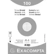 Pakje van 100 kaartjes onder folie - geruit bristol 5 x 5 niet-geperforeerd 210 x 297 mm - Wit - Exacompta