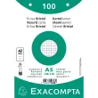 Pak van 100 kaarten onder folie - geruit bristol 5 x 5 geperforeerd 148 x 210 mm - Wit - Exacompta