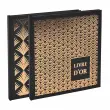Gastbk 140p.goud 21x19cm PALMYRE zw.gea.