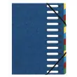 HARMONIKA® vensterordner met elastieken, echte glanzende kaart, 12 compartimenten - Blauw - Exacompta