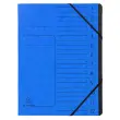 12-vaks steekmap met zwarte binnenkant - Blauw - Exacompta 