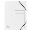 Elastische A4-map met 3 kleppen, glanzend karton 355 g/m² - Wit - Exacompta