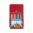 FABER-CASTELL Kleurpotloden CASTLE, metalen etui van 12