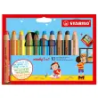 Multi-talent potlood woody 3-in-1 - kartonnen etui van 6 - Stabilo