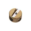 M+R Dubbele puntenslijper, messing, rond, in geschenkdoos