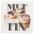 Servet met 'Muffin'-motief, 330 x 330 mm - Papstar 