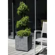 Dubbele wand BASALT plantenbak, 395 mm, amandelgroen - Eda Fontaine 