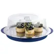 Set van ronde koelplateaus, zwart/transparant - Aps
