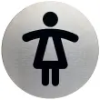 Pictogram 'Heren WC', diameter: 83 mm, zilver - Duurzaam
