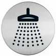 Pictogram 'Douche', diameter: 83 mm, zilver - Duurzaam