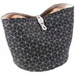 Opvouwbare broodmand, katoen, zwart/beige - Metaltex
