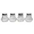 4 Mini-zout- en peperstrooiers, glas/roestvrij staal - APS 