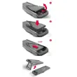 Universele mandoline Slice-V, 5 inzetstukken, grijs - Metaltex