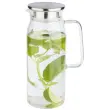 Glazen karaf met deksel, 1,5 liter, glas/roestvrij staal - APS 