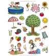 Themagekleurstickers Zomer 12 vellen - Apli 
