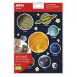 Realistische thematische stickers Het Zonnestelsel 2 vellen - Apli